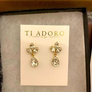 Bridal diamond drop earrings